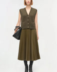 Perrie Cashmere Vest Olive Sweater - Vest Simkhai 