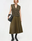 Perrie Cashmere Vest Olive Sweater - Vest Simkhai 