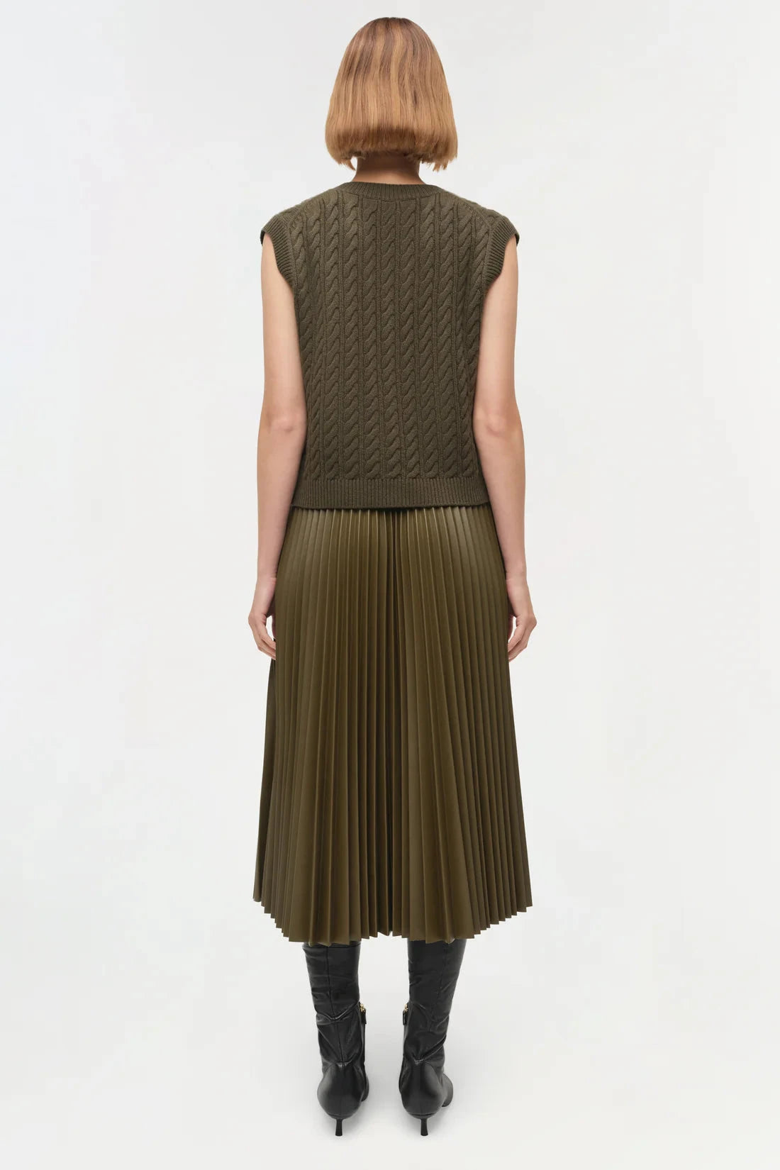 Perrie Cashmere Vest Olive Sweater - Vest Simkhai 