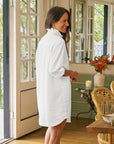 Mary Ruffle Classic Shirtdress Famous Denim White Dresses - Short Frank & Eileen 