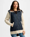 Barrows Knit Sleeve Quilted Jacket Navy/Heathered Sand Outerwear - Longsleeve Veronica Beard 