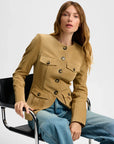Orrin Suede Jacket Desert Khaki Jackets - Blazers Veronica Beard 