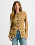Orrin Suede Jacket Desert Khaki Jackets - Blazers Veronica Beard 