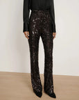 Collier Sequin Skiny-Flare Pant Dark Currant Pants - Trousers Veronica Beard 