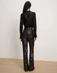 Collier Sequin Skiny-Flare Pant Dark Currant Pants - Trousers Veronica Beard 