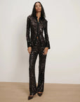 Collier Sequin Skiny-Flare Pant Dark Currant Pants - Trousers Veronica Beard 