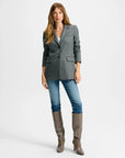 Ryanne Wool Jersey Jacket Medium Heather Grey Jackets - Blazers Veronica Beard 