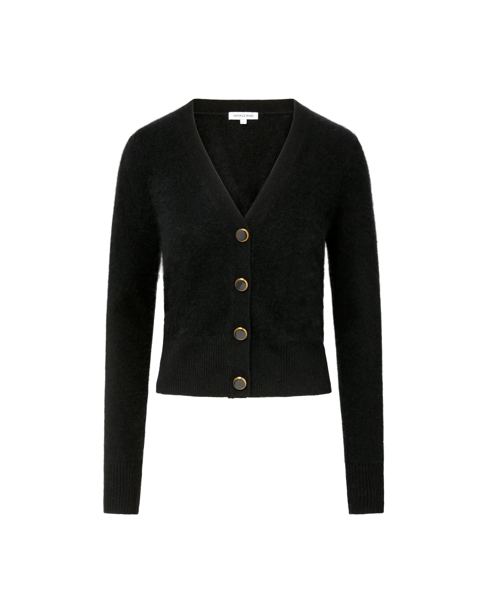 Solene Brushed Cashmere Cardigan Black Sweater - Cardigans Veronica Beard 