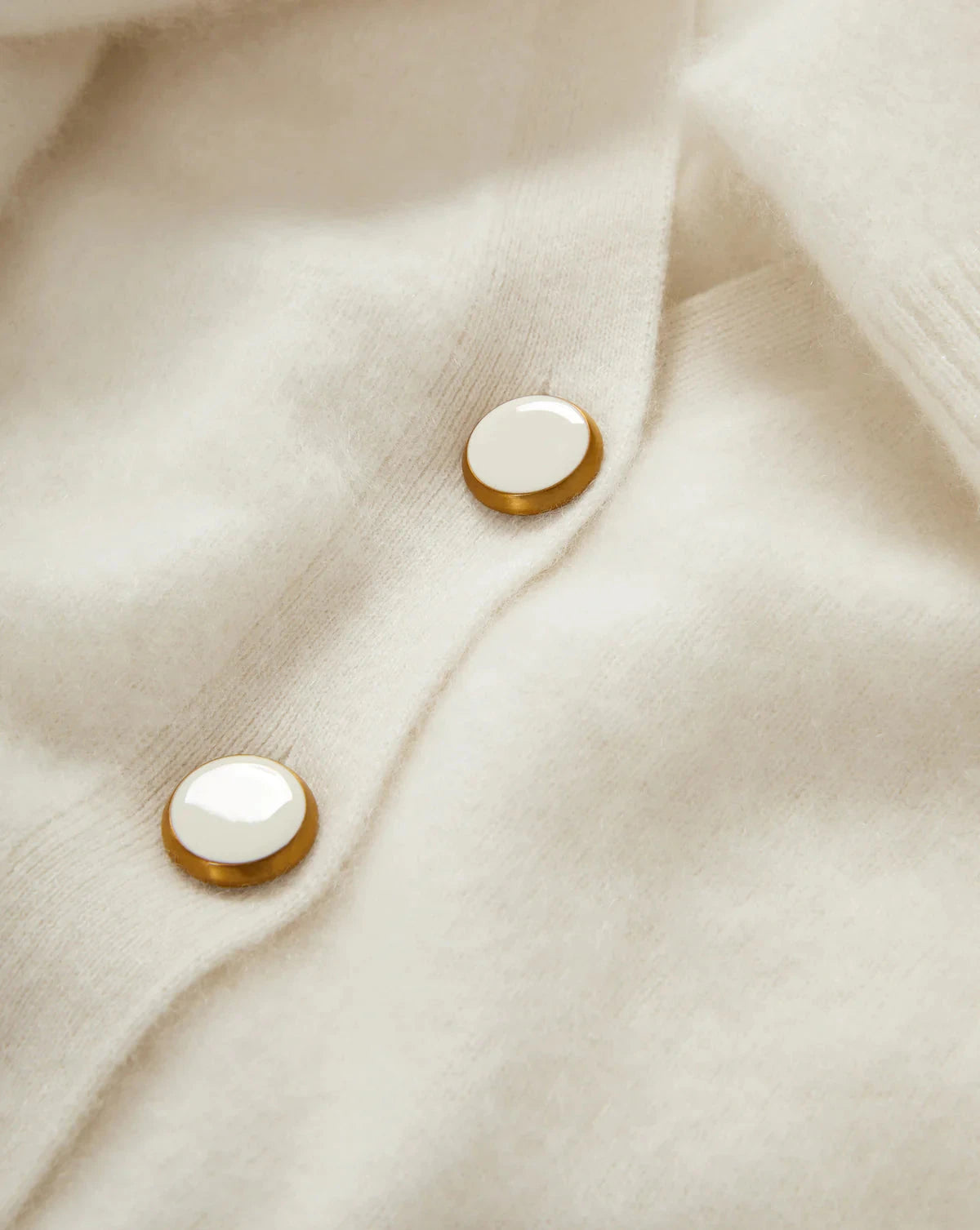 Solene Brushed Cashmere Long Sleeve Cardigan Ivory Sweater - Cardigans Veronica Beard 