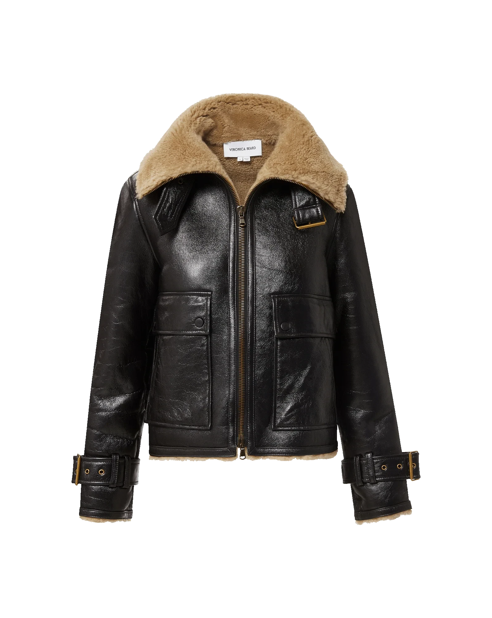 Danika Shearling Jacket Black Outerwear - Longsleeve Veronica Beard 