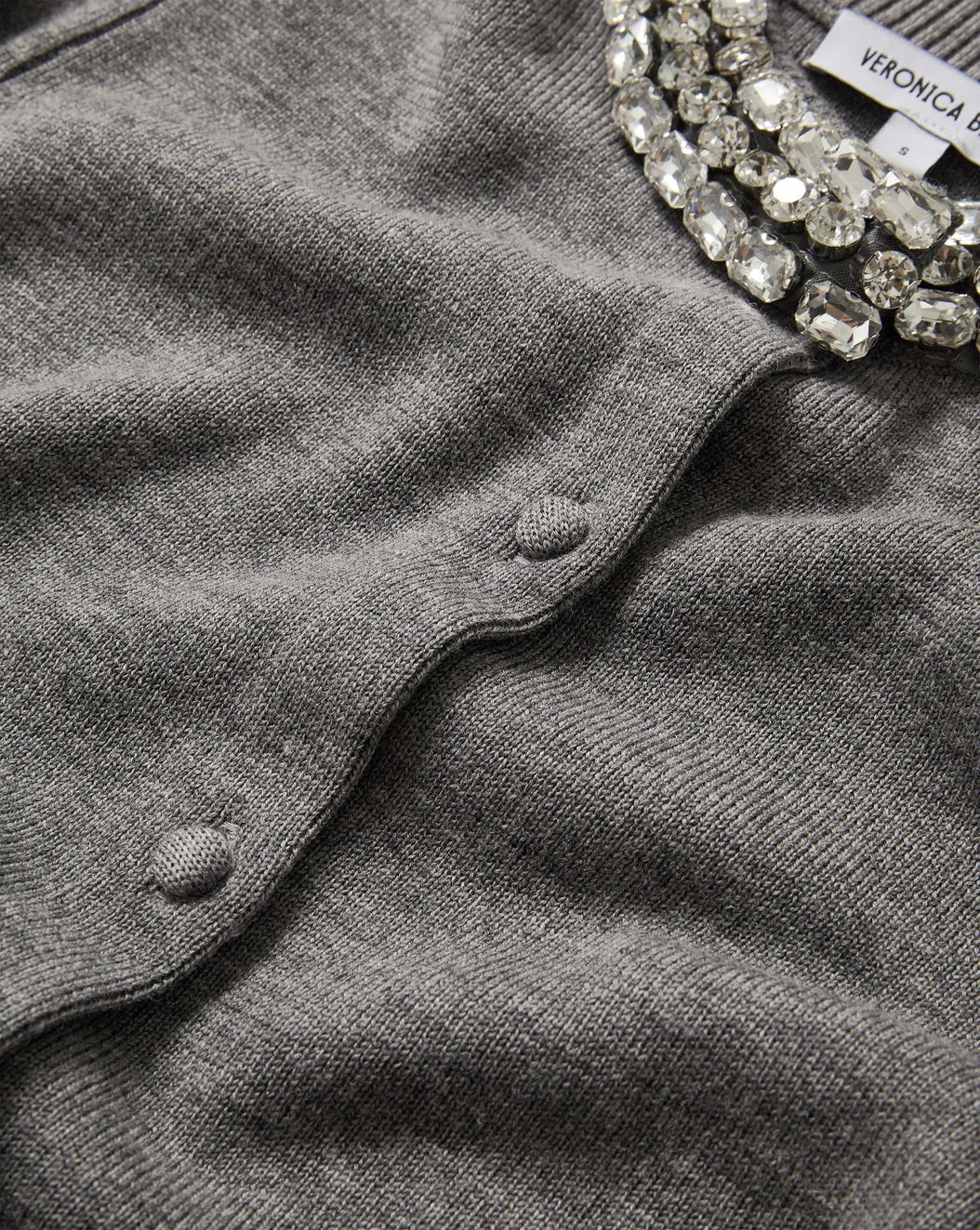 Daro Embellished Cardigan Dark Heather Grey Sweater - Cardigans Veronica Beard 