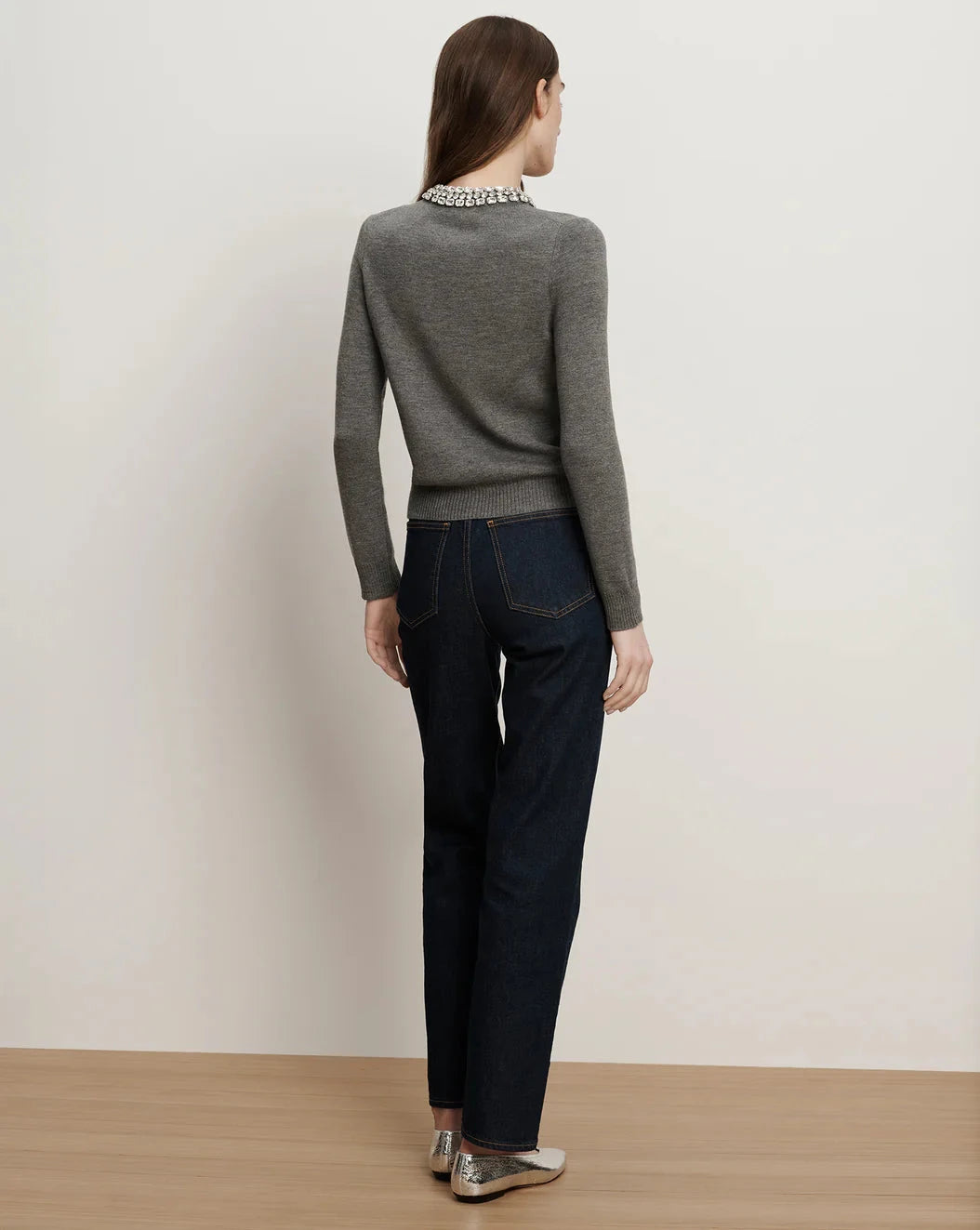 Daro Embellished Cardigan Dark Heather Grey Sweater - Cardigans Veronica Beard 