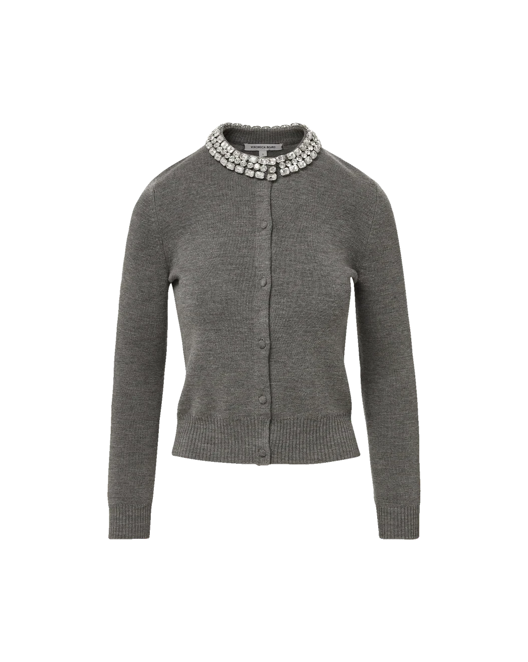 Daro Embellished Cardigan Dark Heather Grey Sweater - Cardigans Veronica Beard 