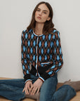 Sylvane Argyle Cardigan Black Multi Sweater - Cardigans Veronica Beard 