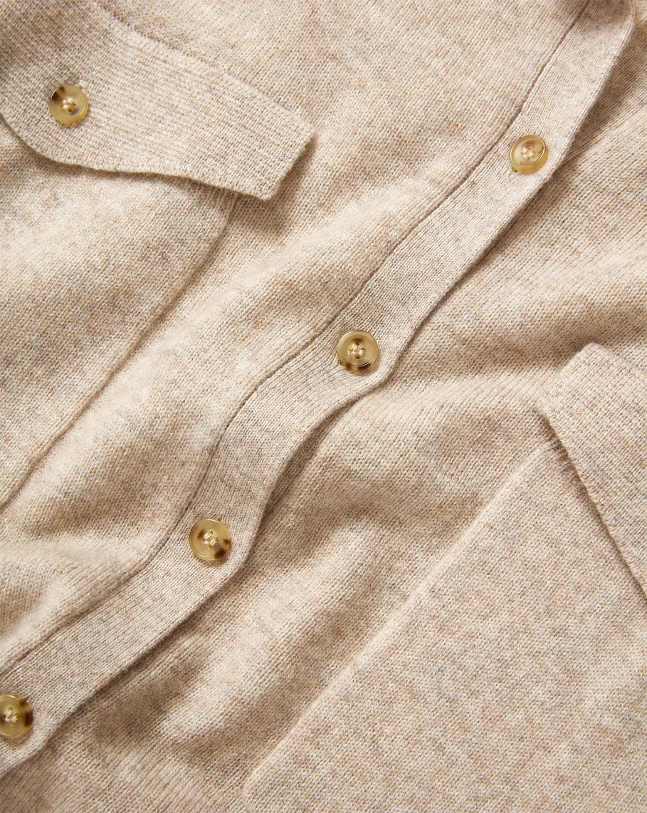 Ayton Merino-Cashmere Knit Top Oatmeal Tops - Button Down Veronica Beard 