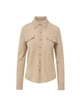 Ayton Merino-Cashmere Knit Top Oatmeal Tops - Button Down Veronica Beard 