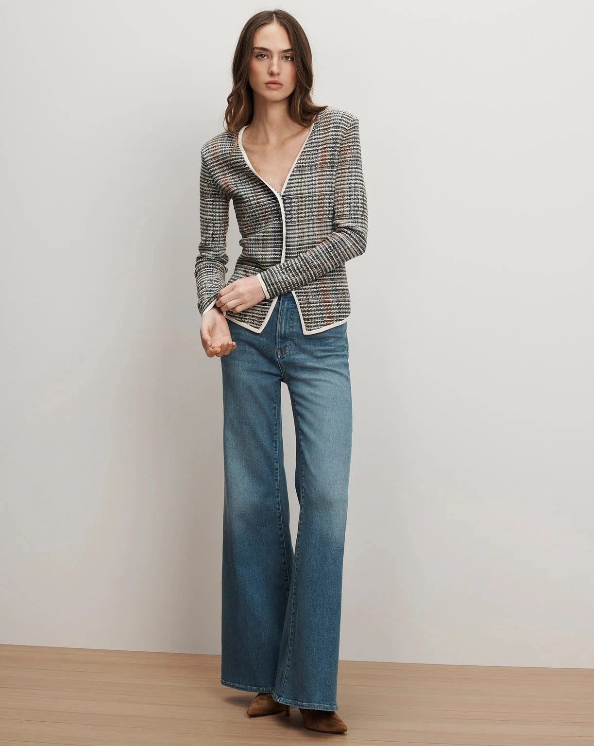 Nadialine Knit Jacket Hunter Green Multi Sweater - Cardigans Veronica Beard 