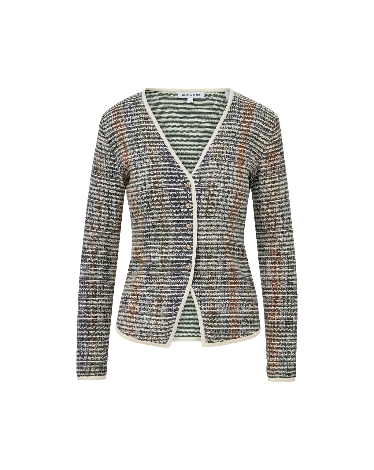 Nadialine Knit Jacket Hunter Green Multi Sweater - Cardigans Veronica Beard 