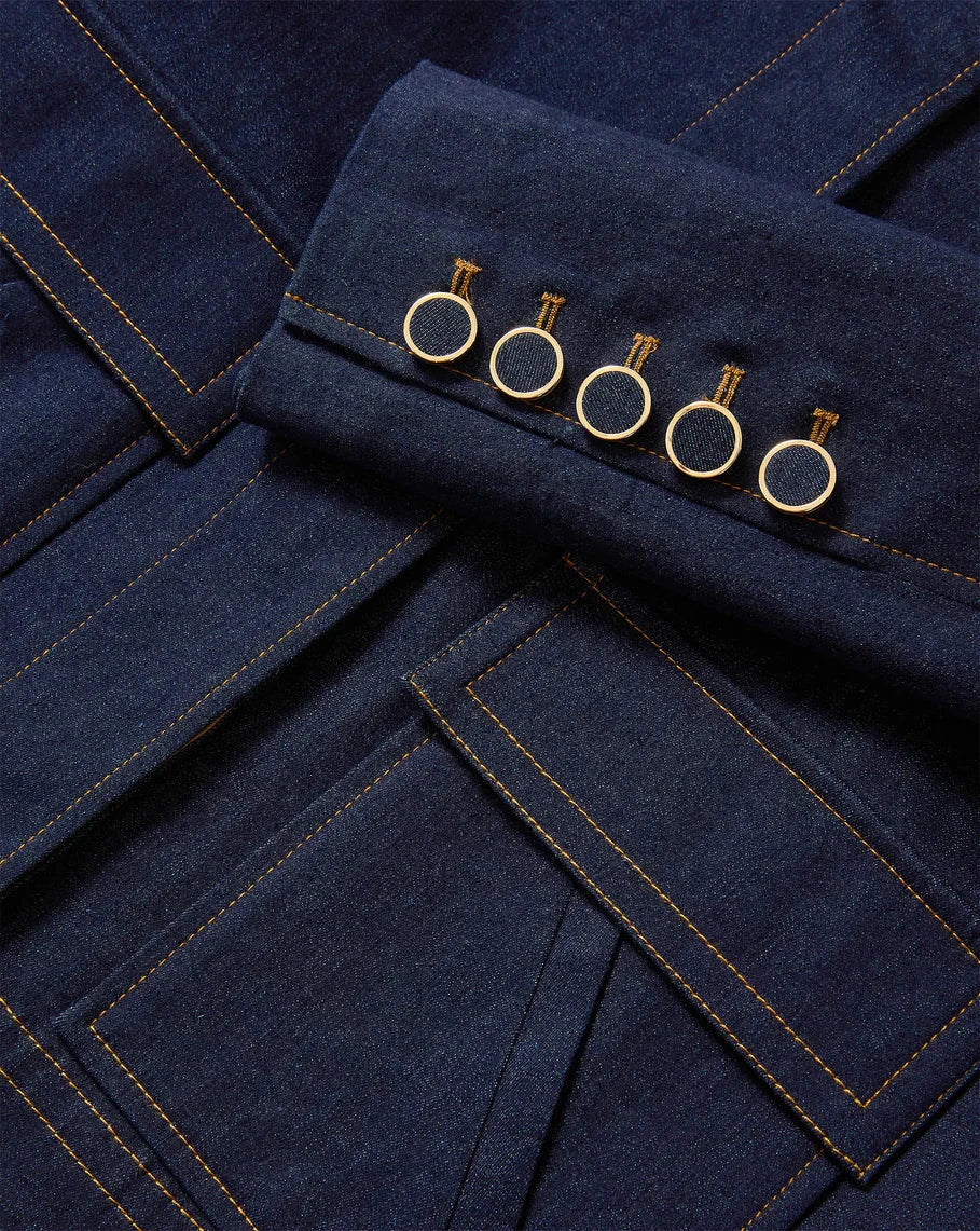 Barrington Embellished Denim Jacket Midnight Wash Jackets - Denim Veronica Beard 