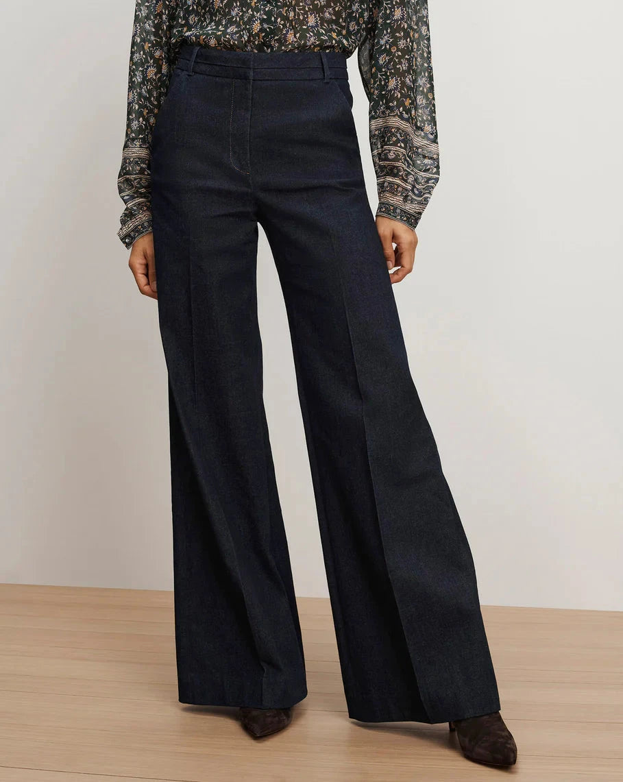 Crue Wide-Leg Denim Pant Midnight Wash Denim - Flare & Wide Leg Veronica Beard 