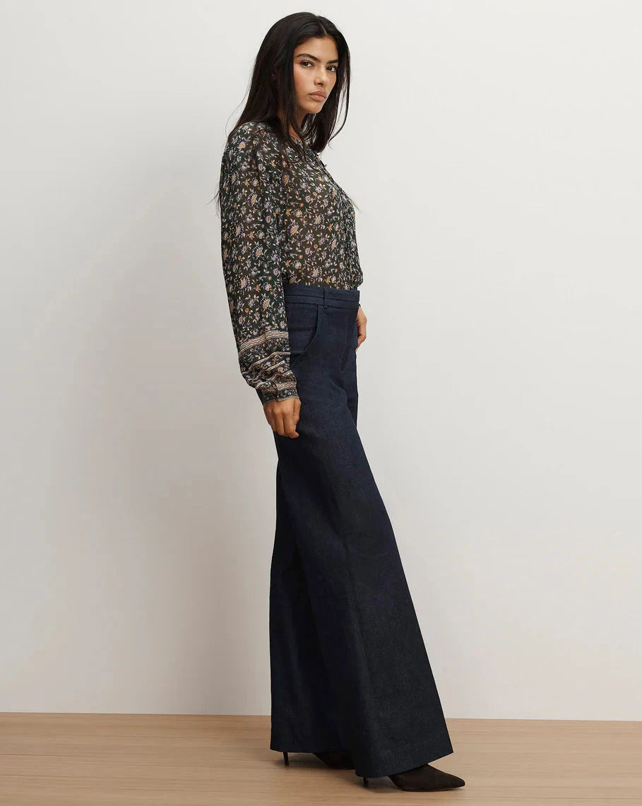 Crue Wide-Leg Denim Pant Midnight Wash Denim - Flare & Wide Leg Veronica Beard 