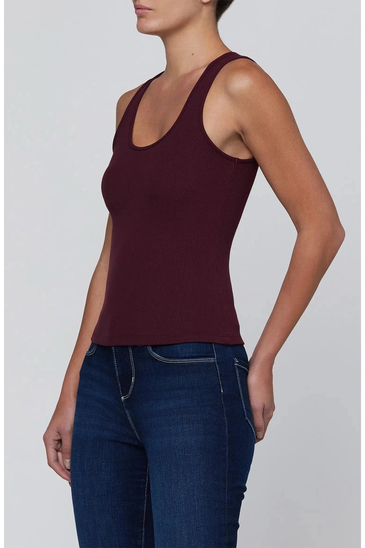 Adira Scoopneck Tank Deep Sangria Tops - Tanks L'Agence 