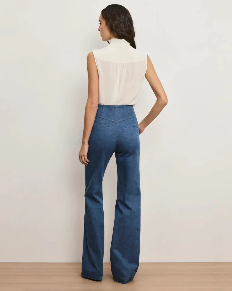 Magnolia Tie Neck Blouse Dove Off White Tops - Blouses Veronica Beard 