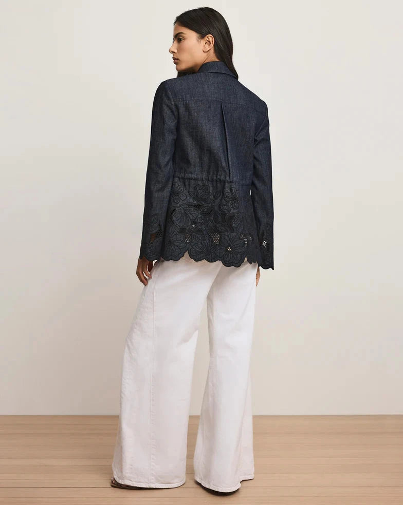 Kiki Eyelet Jacket Indigo Jackets - Denim Veronica Beard 
