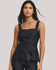 Mirielle Eyelet Tank Indigo Tops - Button Down Veronica Beard 