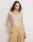 Meryl Top Champagne Tops - Blouses Veronica Beard 