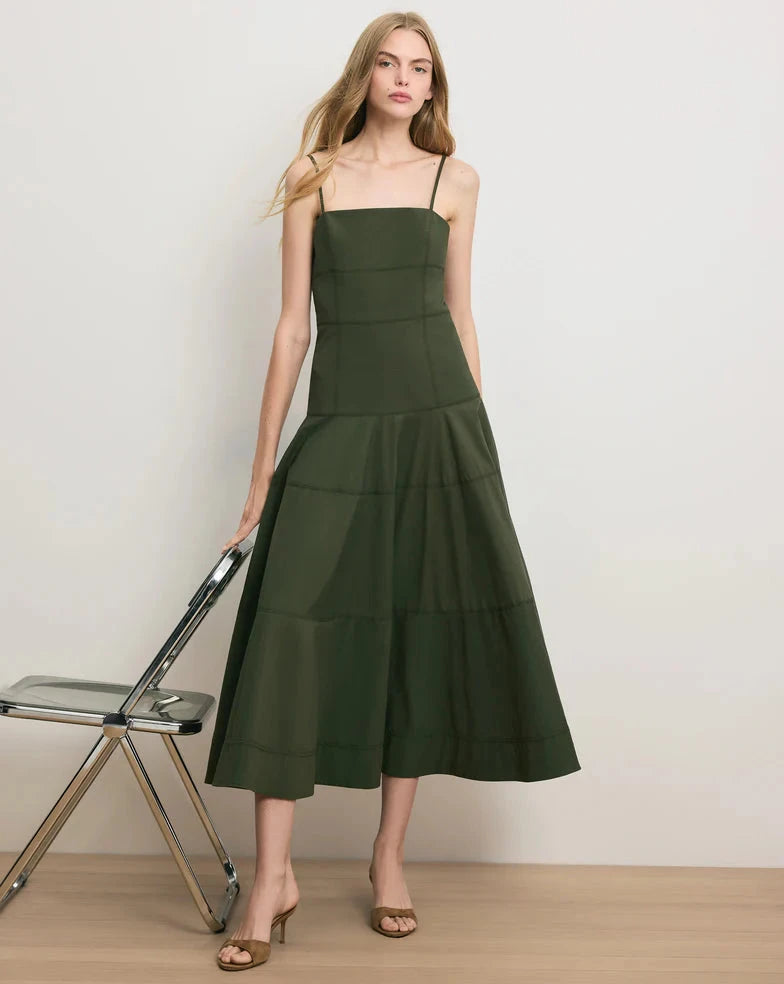 Ilona Dress army Dresses - Midi Veronica Beard 