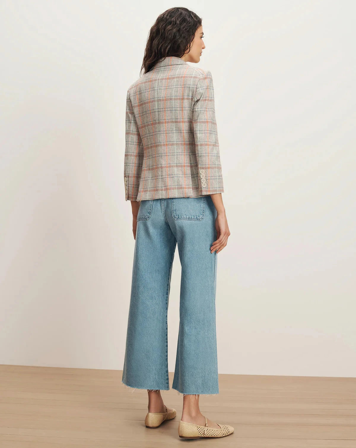 Schoolboy Plaid Dickey Jacket Muted Clay Multi Jackets - Blazers Veronica Beard 