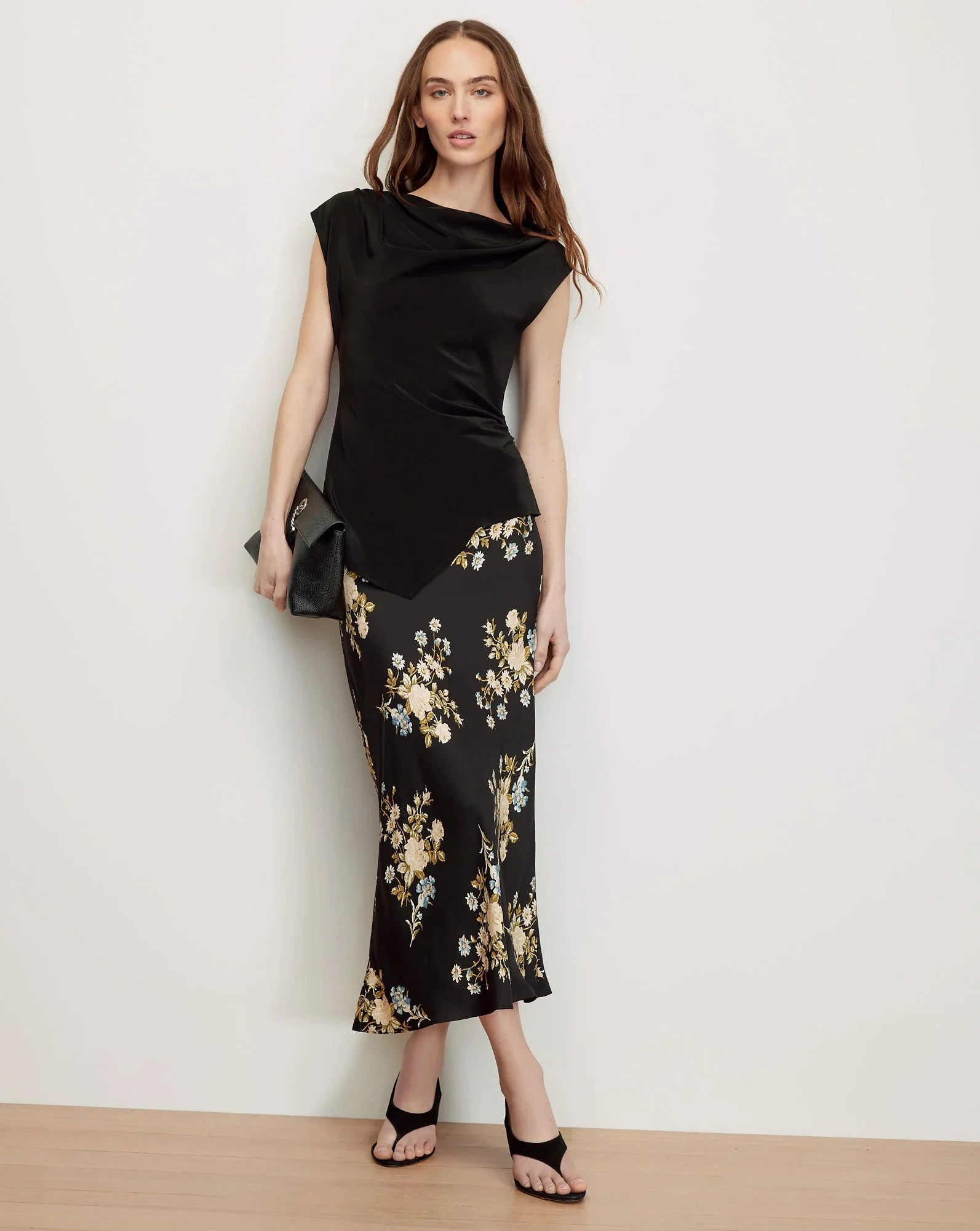 Yvonne Asymmetrical Top Black Tops - Blouses Veronica Beard 