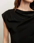 Yvonne Asymmetrical Top Black Tops - Blouses Veronica Beard 