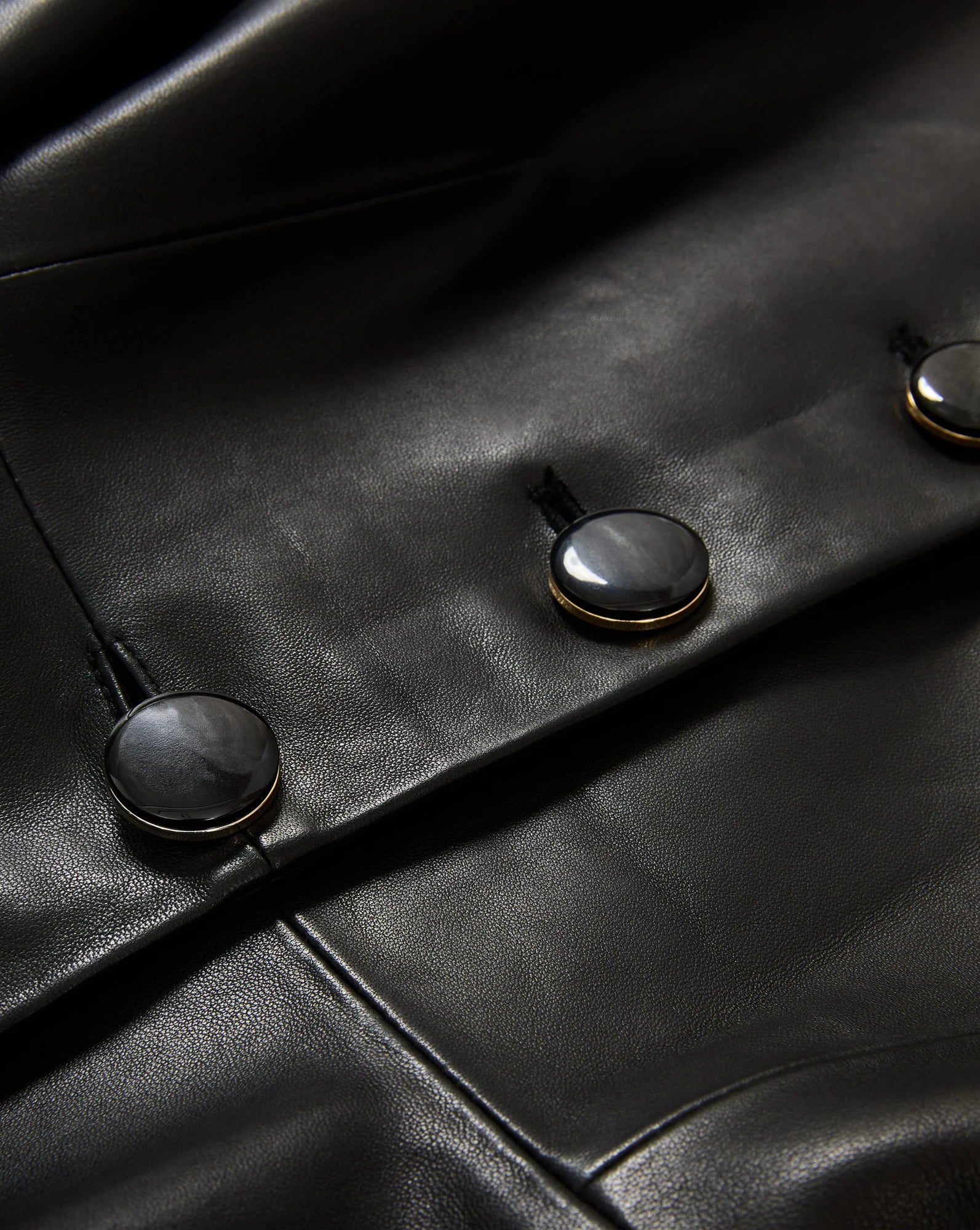Quinn Leather Peplum Jacket Black