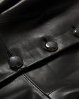 Quinn Leather Peplum Jacket Black