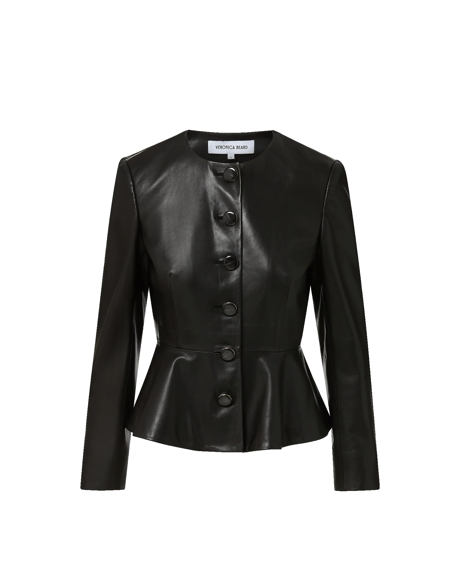 Quinn Leather Peplum Jacket Black