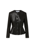 Quinn Leather Peplum Jacket Black