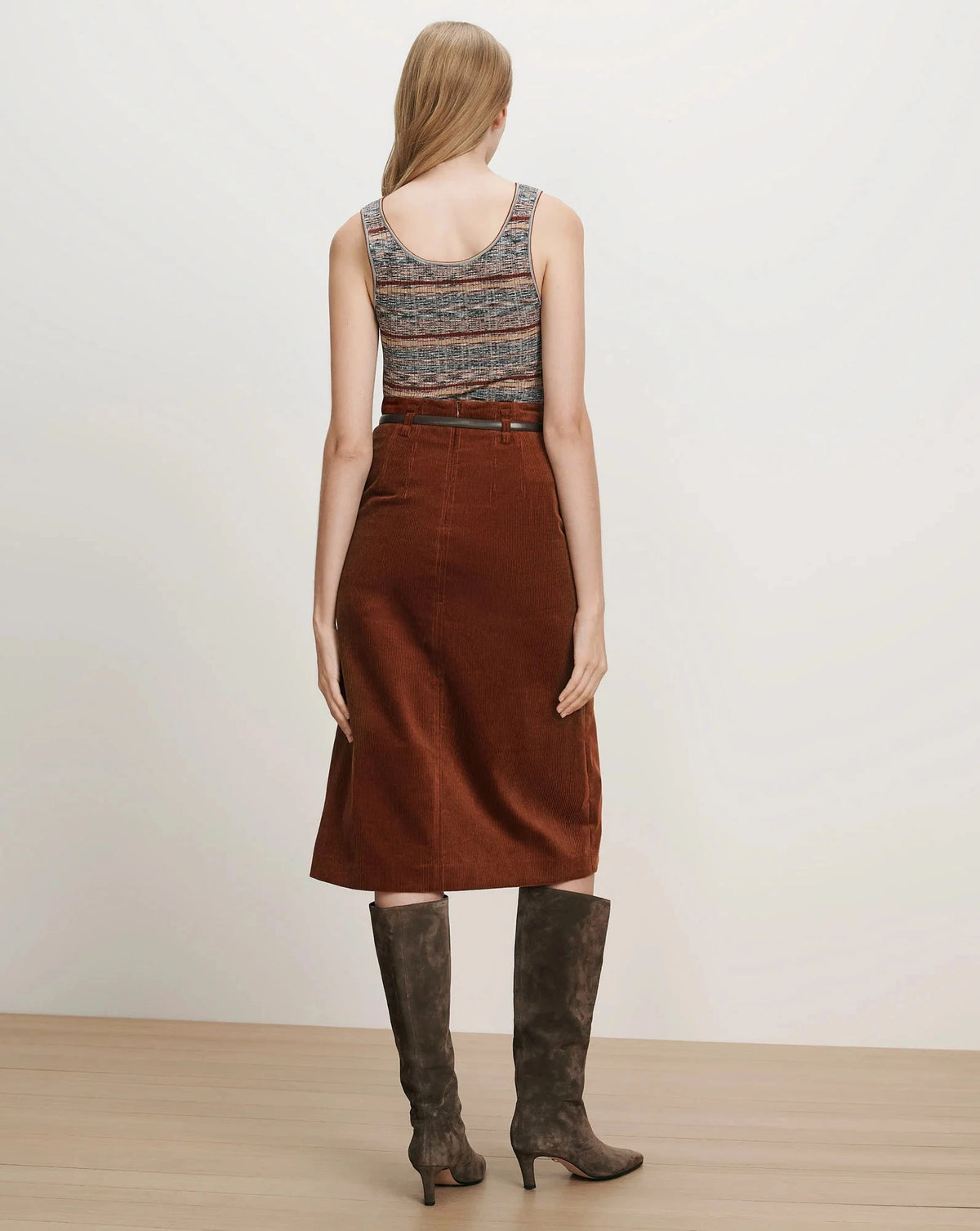Alexie Corduroy Skirt Rust Skirts - Midi Veronica Beard 