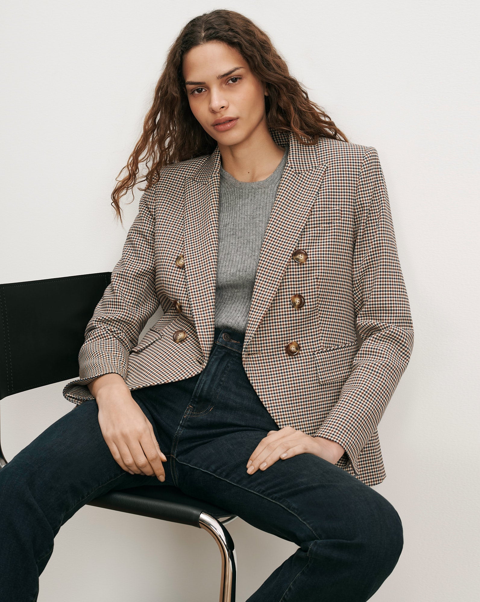 Miller Houndstooth Dickey Jacket Rust/Navy Multi