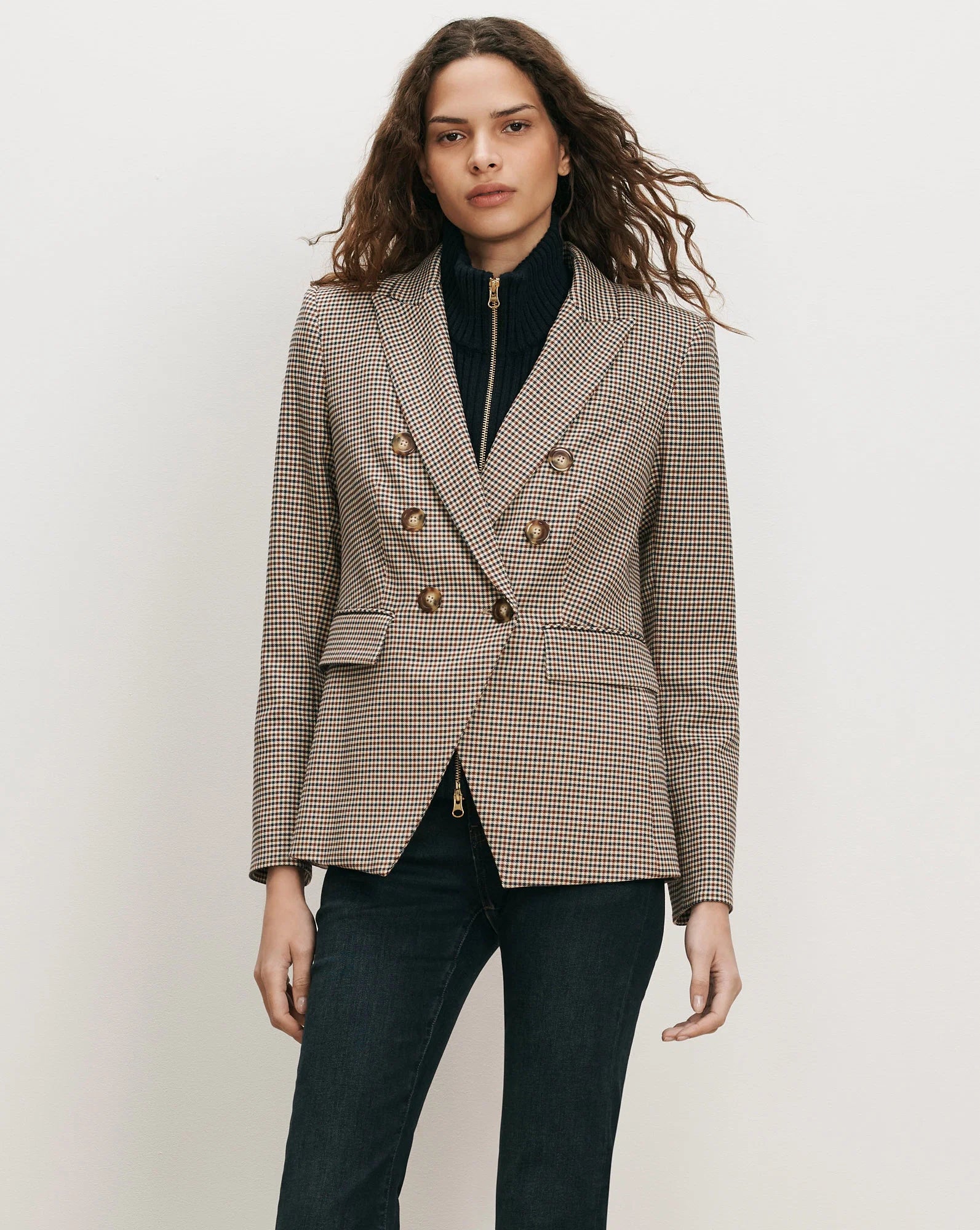 Miller Houndstooth Dickey Jacket Rust/Navy Multi