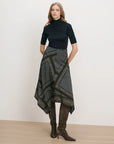 Hartley Asymmetric Midi Skirt Heritage Navy Multi