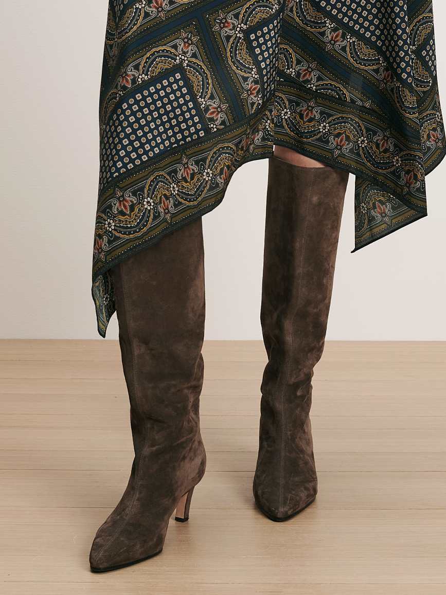 Aisla Mid Heel Boot Espresso Knee High Boots Veronica Beard - Shoes 