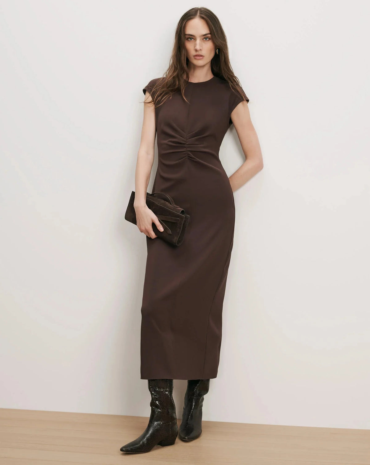 June Midi Dress Espresso Dresses - Midi Veronica Beard 