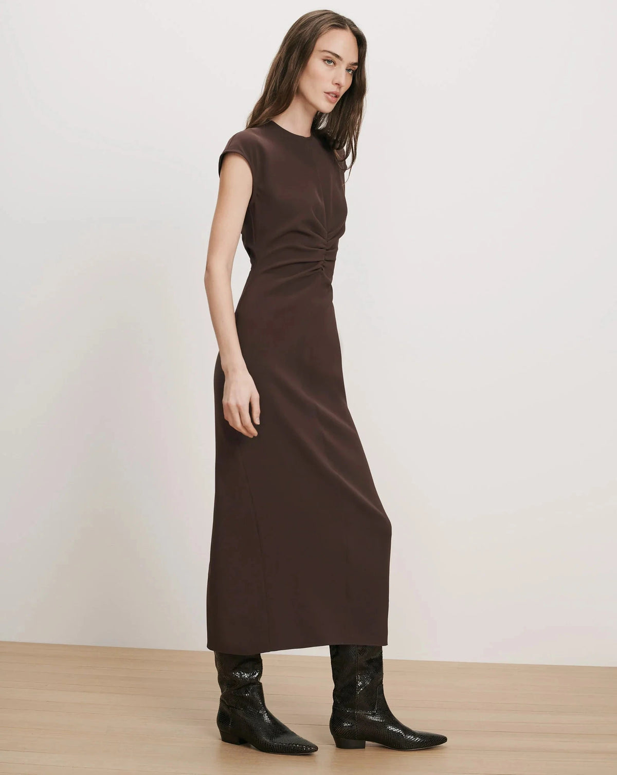 June Midi Dress Espresso Dresses - Midi Veronica Beard 