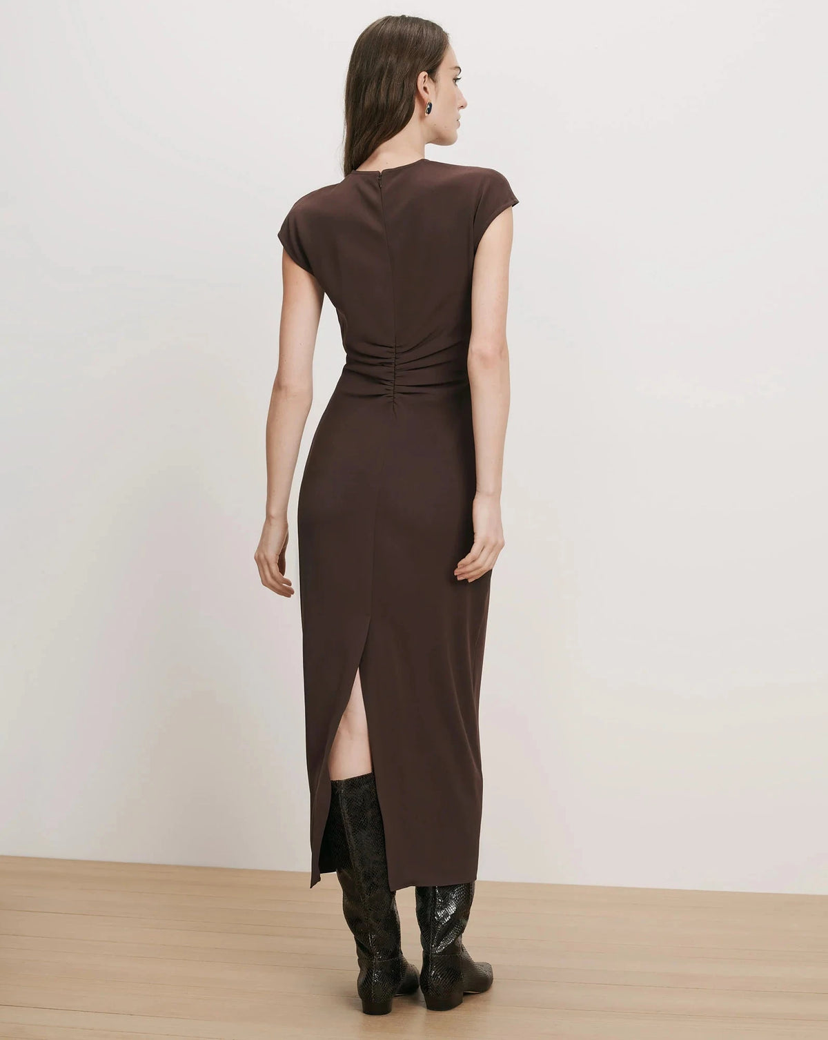 June Midi Dress Espresso Dresses - Midi Veronica Beard 