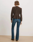 Quinn Suede Peplum Jacket Espresso Jackets - Blazers Veronica Beard 