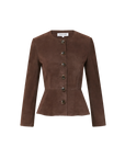 Quinn Suede Peplum Jacket Espresso Jackets - Blazers Veronica Beard 