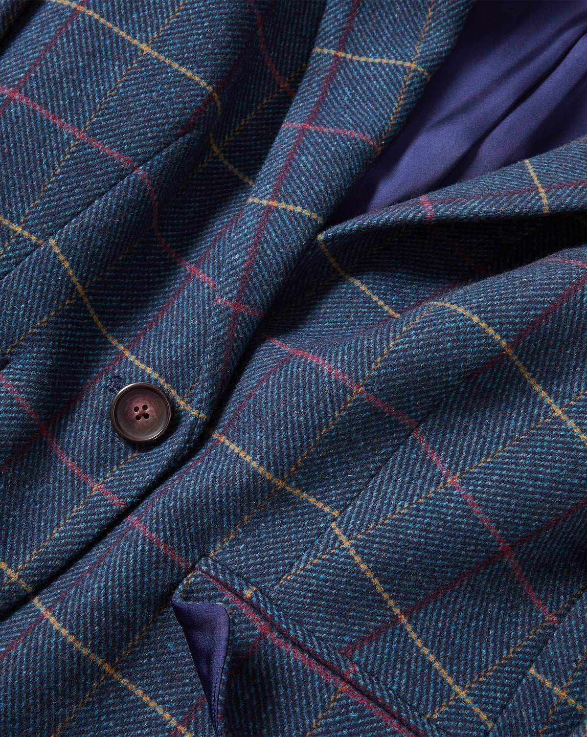 Schoolboy Plaid Dickey Jacket Teal Multi Jackets - Blazers Veronica Beard 