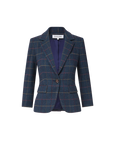 Schoolboy Plaid Dickey Jacket Teal Multi Jackets - Blazers Veronica Beard 
